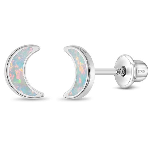 In Season Jewelry Elegant Opal Crescent Moon Earrings In Opal
