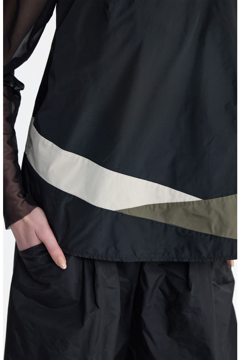 Tallora Asymmetric Panel Taffeta Top, Alternate, color, Black