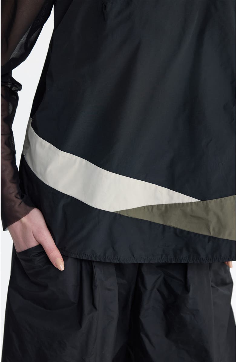 LUUKAA Tallora Asymmetric Panel Taffeta Top, Alternate, color, Black