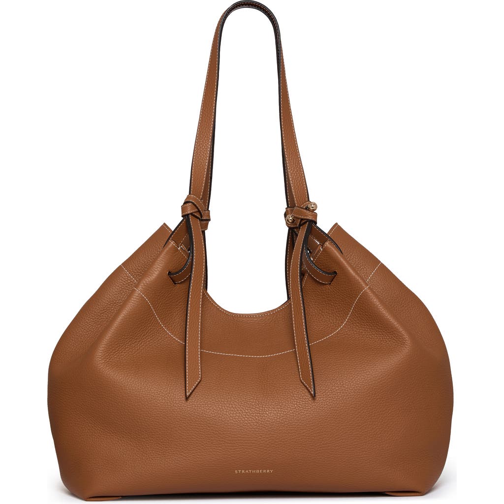Strathberry Barra Medium Leather Tote Bag In Brown