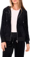 Vince Camuto Sequin Front Zip Hoodie