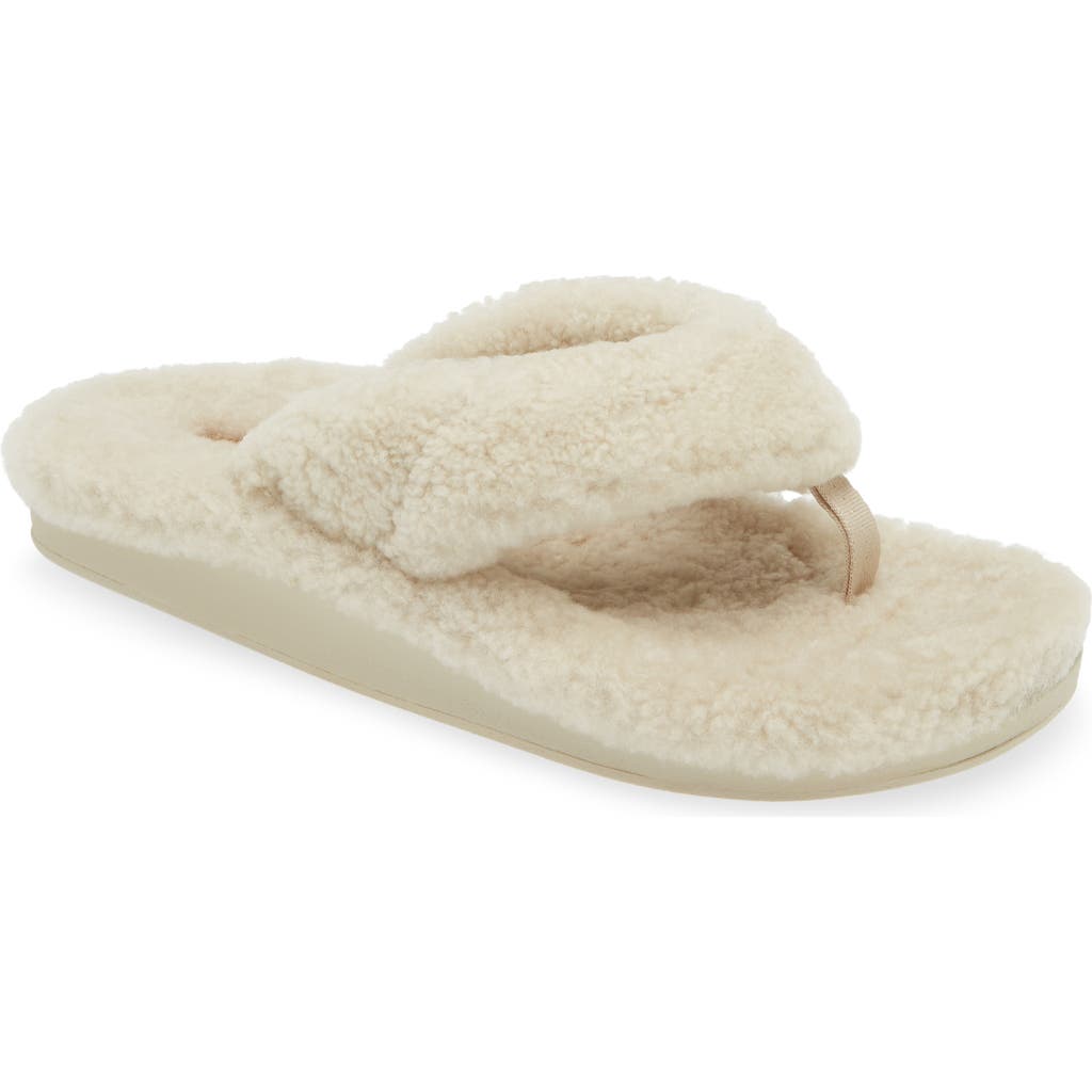 Olukai Kipea Heu Genuine Shearling Slide Sandal