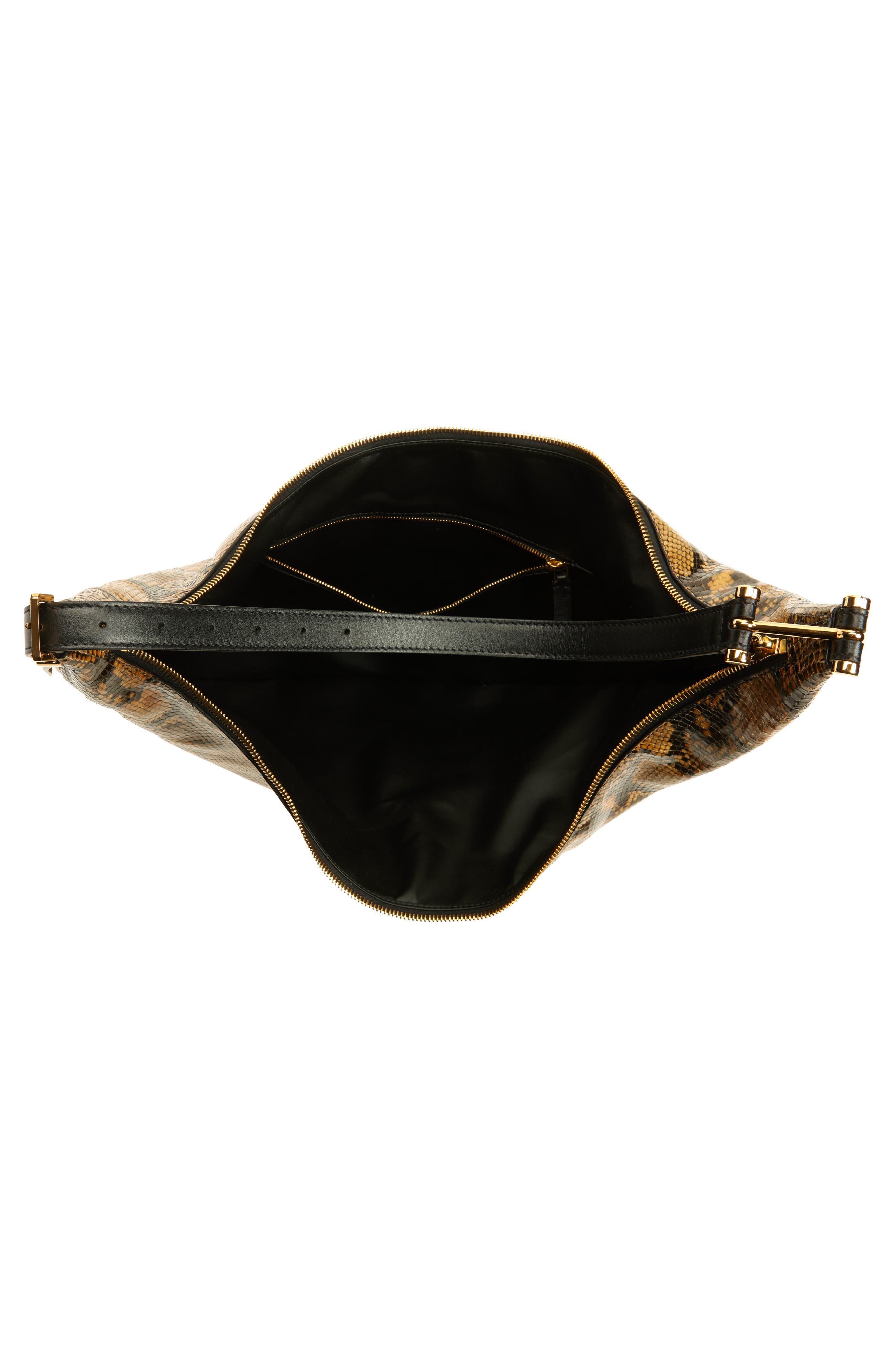 Marni Small Dot Python Print Hobo Bag, Alternate, color, Amber