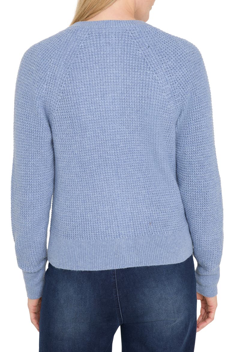 Waffle Stitch Cotton Blend Cardigan, Alternate, color, DUSTY MOONSTONE