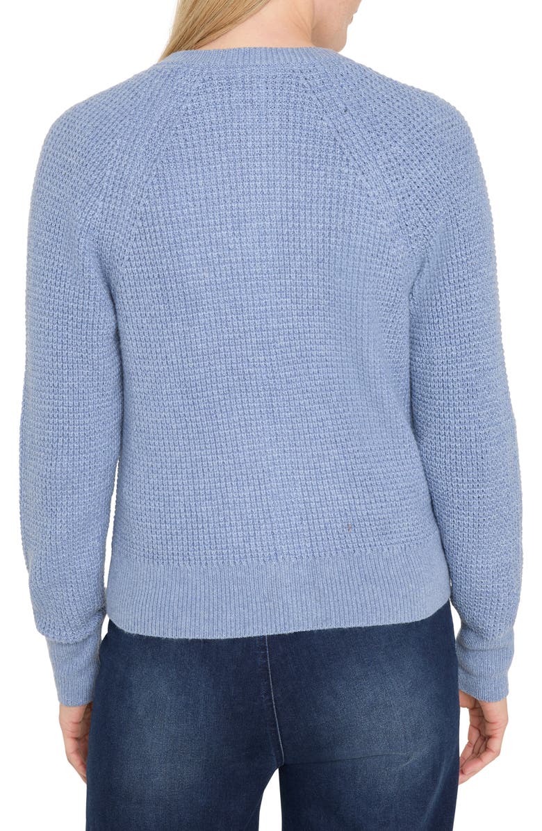 NIC+ZOE Waffle Stitch Cotton Blend Cardigan, Alternate, color, Dusty Moonstone