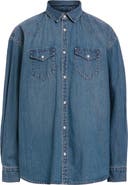 AllSaints Fenton Cotton Denim Snap-Up Shirt