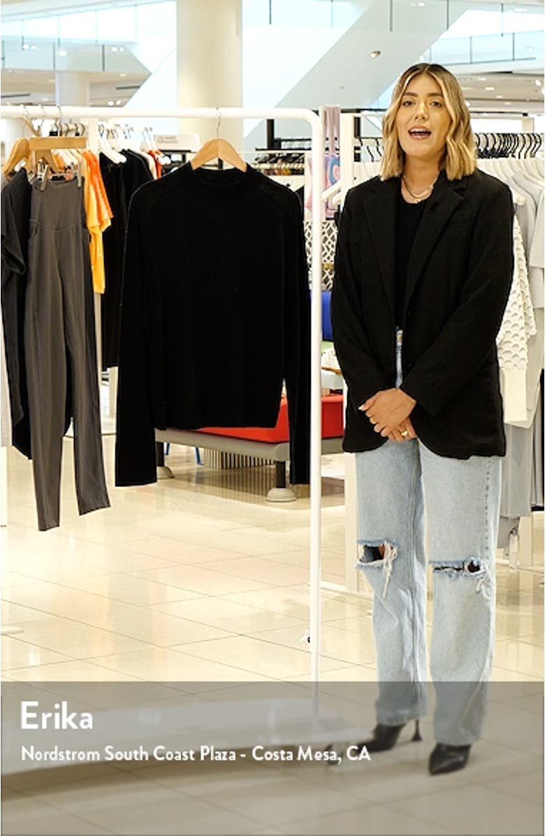 Seamless Mock Neck Wool Blend Sweater, sales video thumbnail