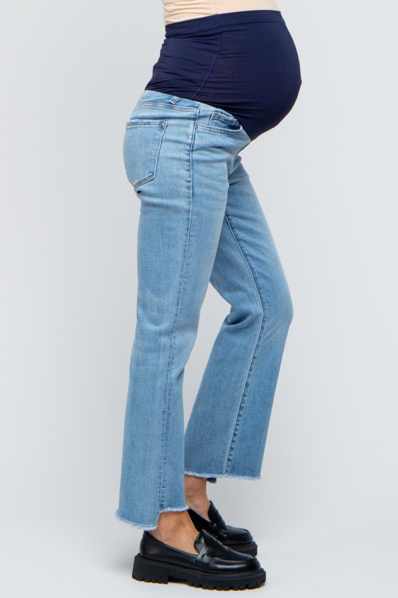 Raw Edge Crop Maternity Jeans, Alternate, color, Light Blue