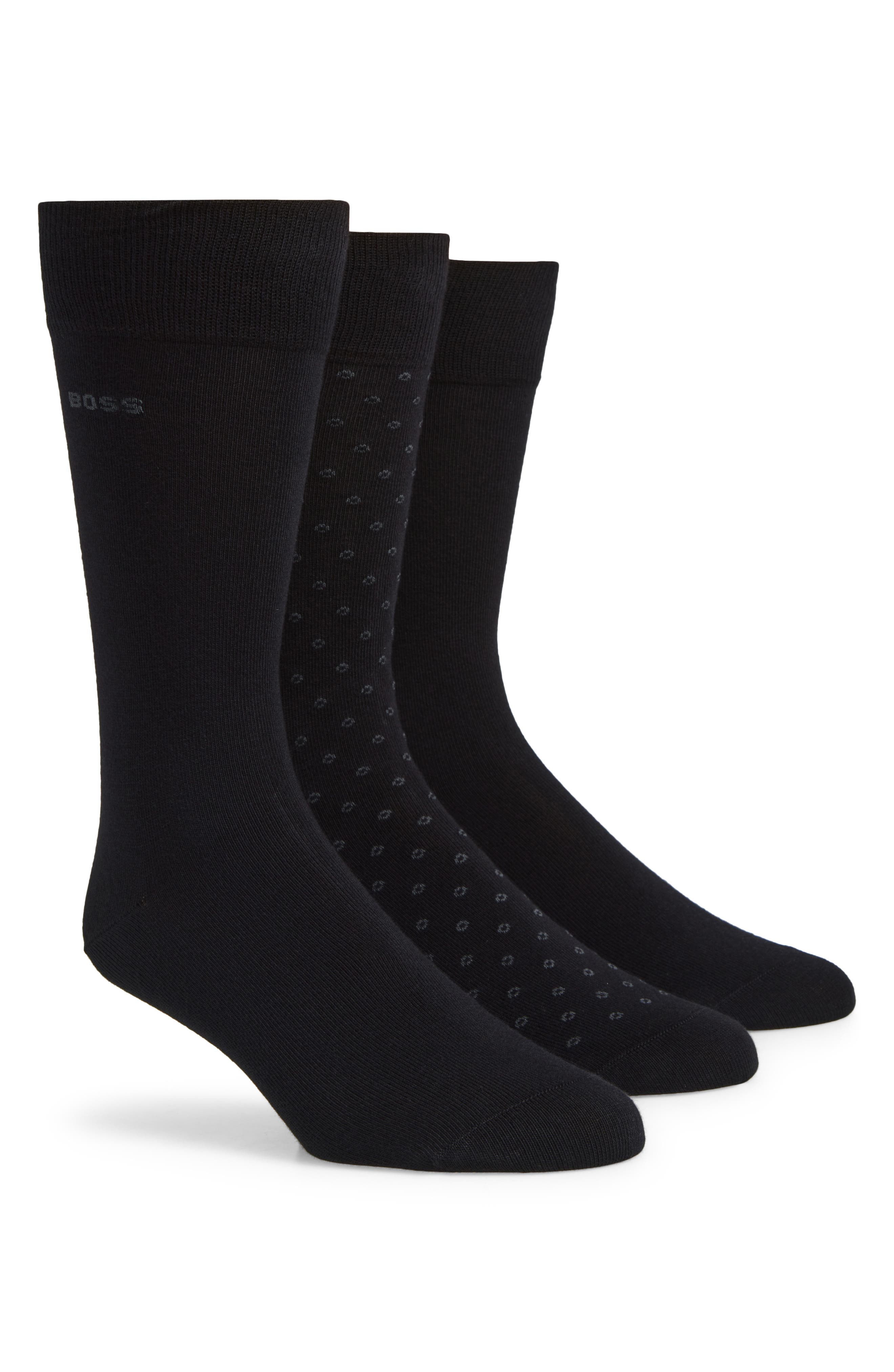 BOSS 3-Pack Cotton Blend Dress Socks