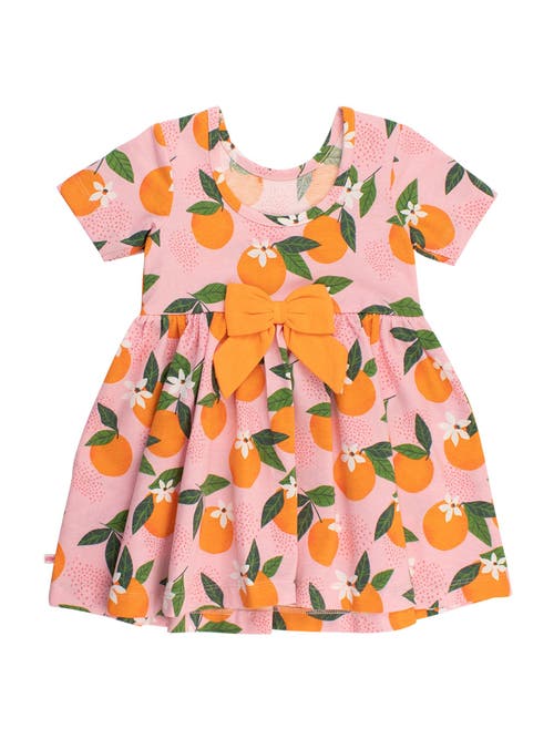 Rufflebutts Knit Short Sleeve Twirl Dress In Pink