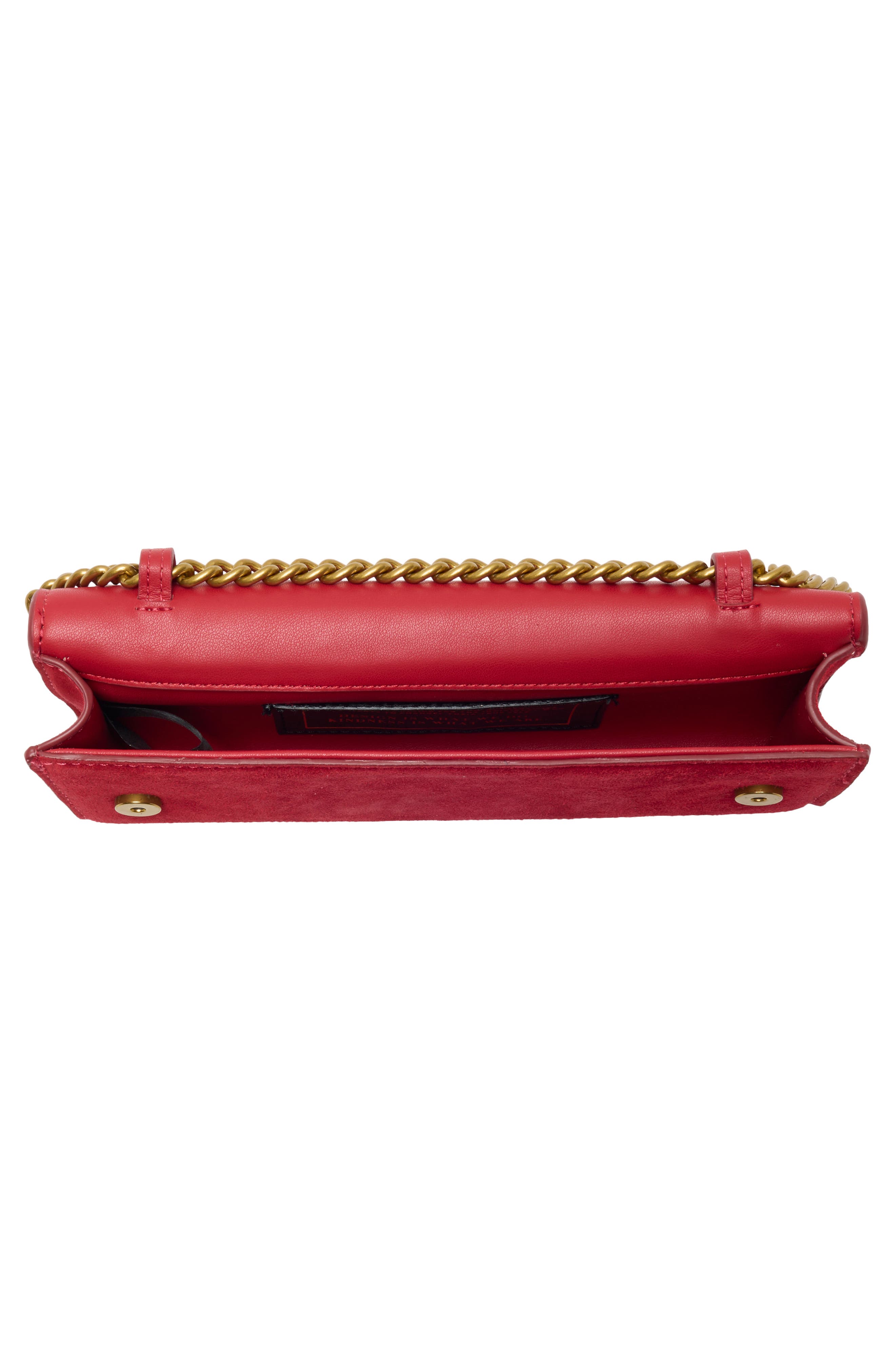 Elongated Suede Clutch, Alternate, color, RED