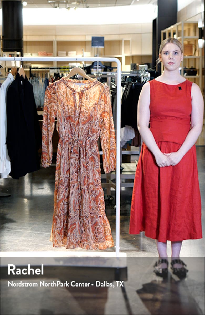 Print Metallic Midi Dress, sales video thumbnail