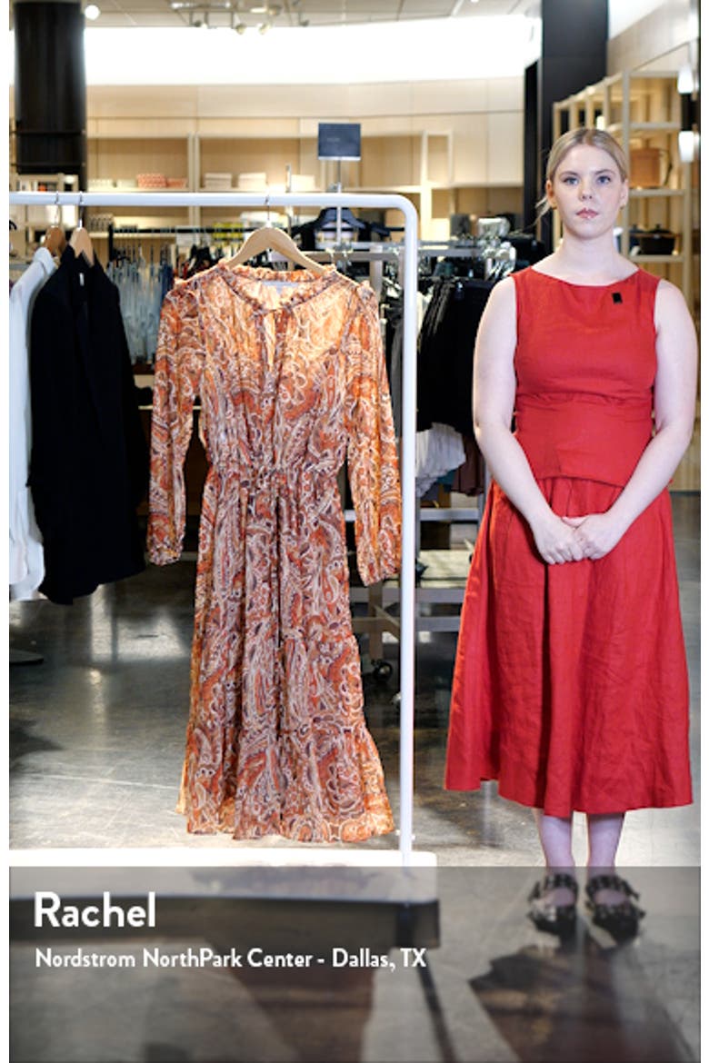 Print Metallic Midi Dress video