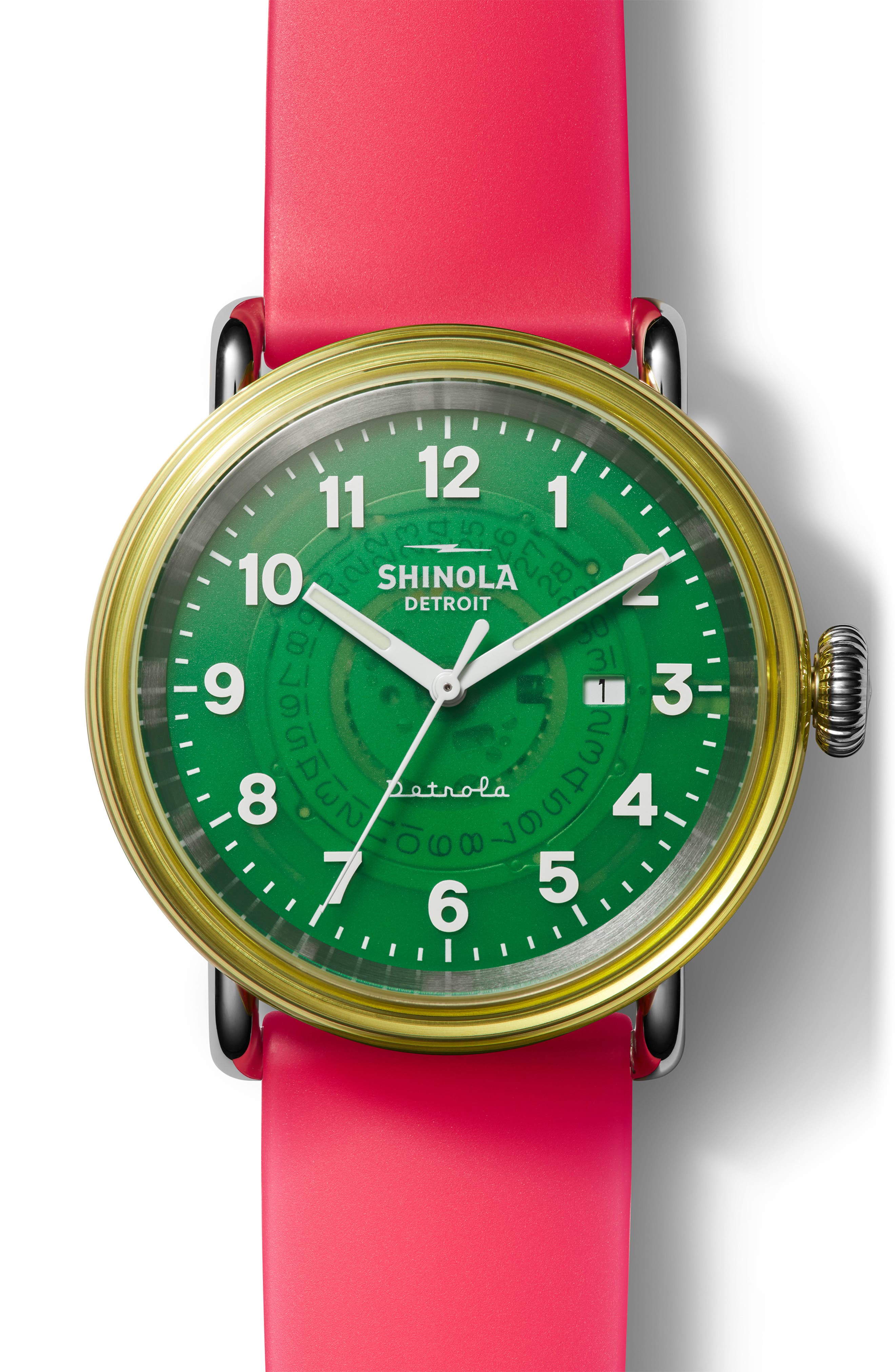 Shinola Detrola The Gummy Worm Silicone Strap Watch, 43mm | Nordstrom
