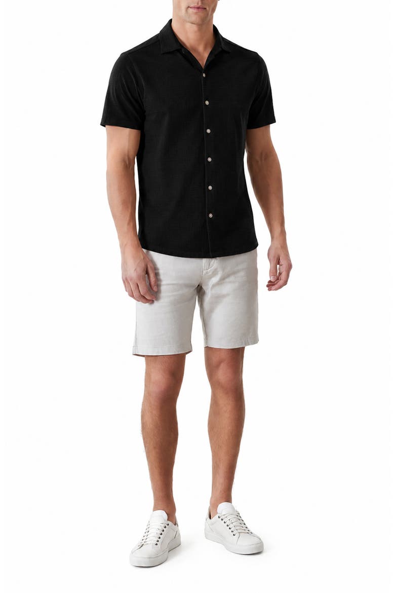 Vaerik Textured Camp Shirt, Alternate, color, BLACK