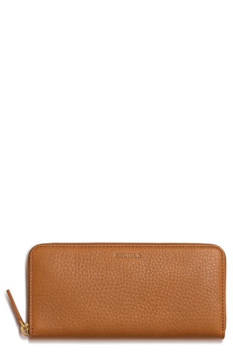 Continental Pebble Leather Zip Wallet