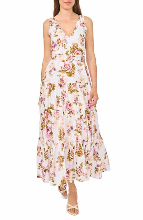 Ted Baker Floral Sleeveless Belted Cotton Maxi Dress