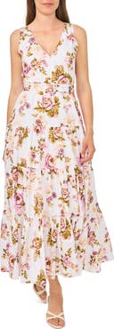 Ted Baker Floral Sleeveless Belted Cotton Maxi Dress