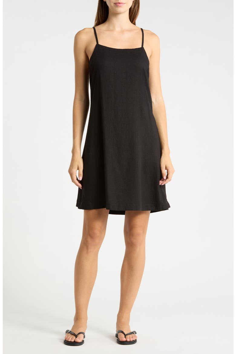 linen blend a line dress A-line Linen Dress CHILOE in Natural Melange
