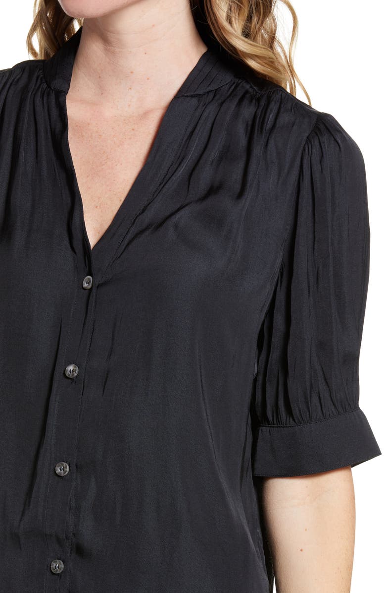 Treasure & Bond V-Neck Button-Up Blouse, Alternate, color, 