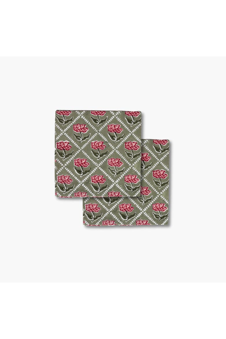 Noor Table Napkin, Main, color, Olive & Pink