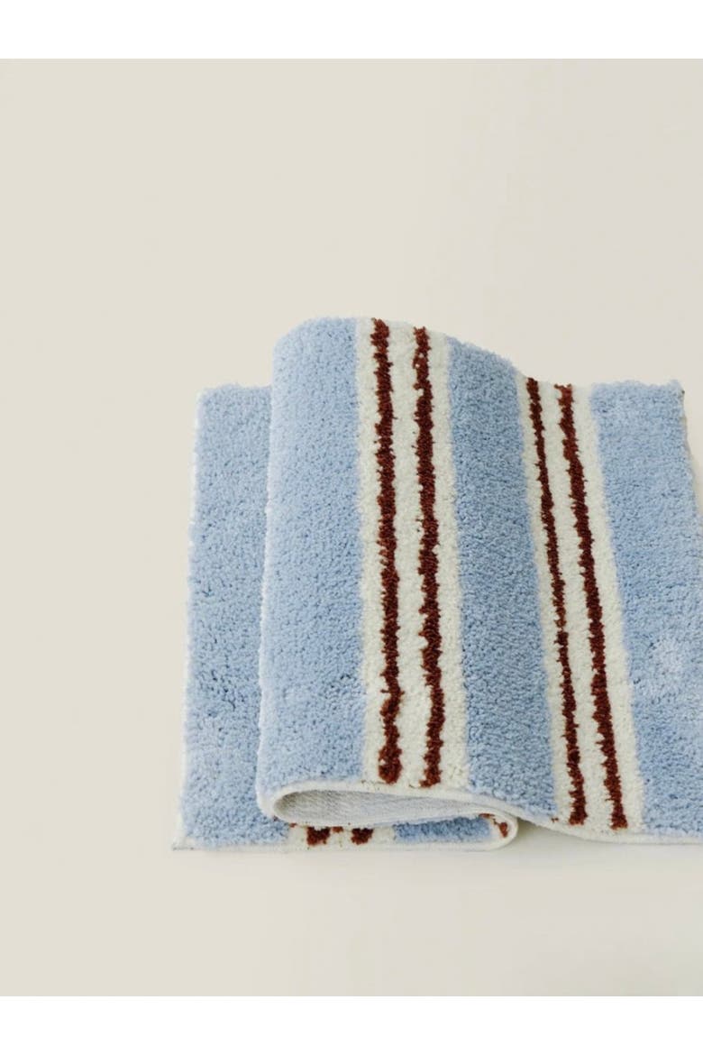 Ultra Soft Retro Stripe Bath Rug, Alternate, color, Blue