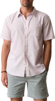 Marine Layer Better-than-Linen Hemp Blend Short Sleeve Button-Up Shirt