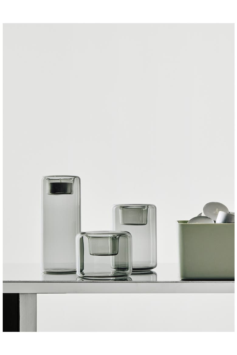 Happy Set of 3 Glass Votive Holders, Alternate, color, GRAY