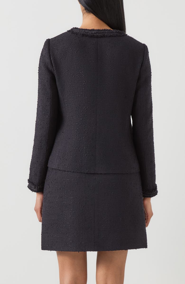 LK Bennett Charlie Tweed Jacket, Alternate, color, Black
