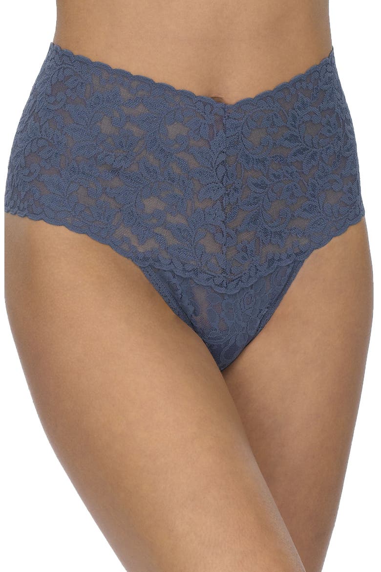 Retro High Waist Thong, Main, color, NIGHTSHADOW BLUE