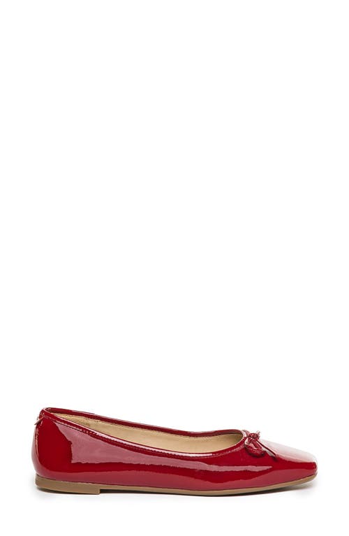 Bernardo Patent Bow Ballerina Flats In Red