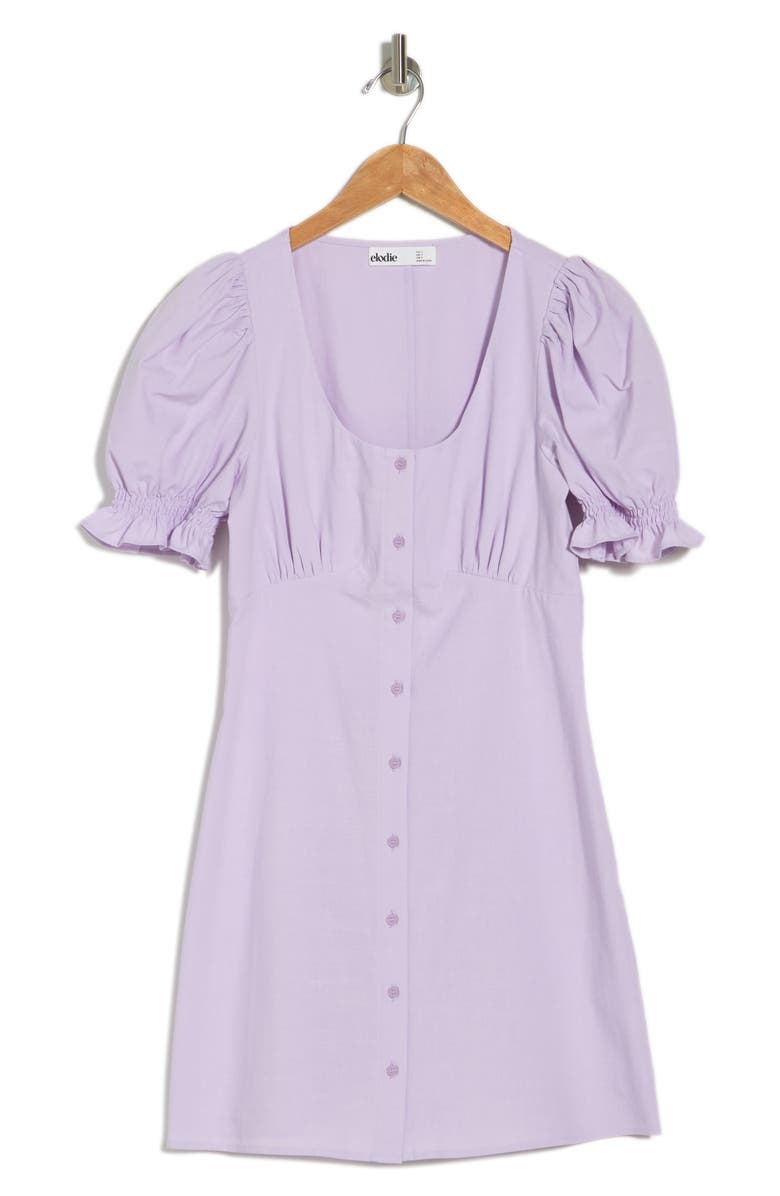 Elodie Puff Sleeve Button Front Minidress, Alternate, color,
