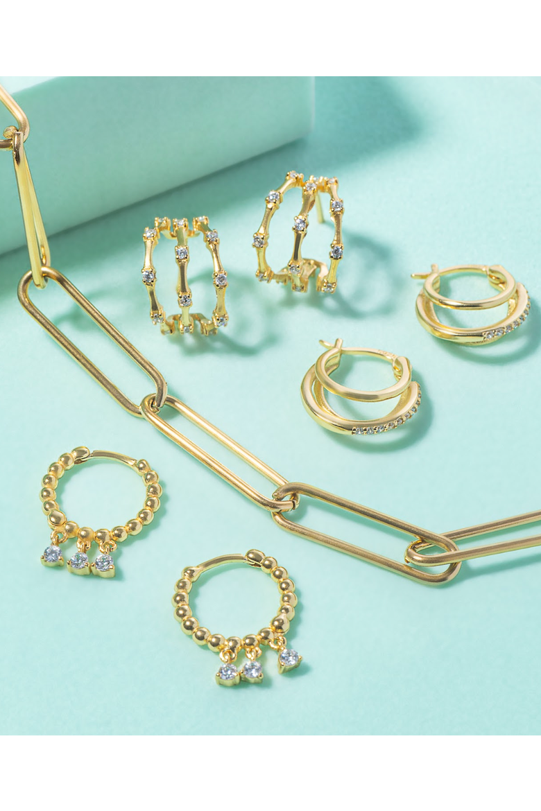 Triple Hoops, Alternate, color, Gold