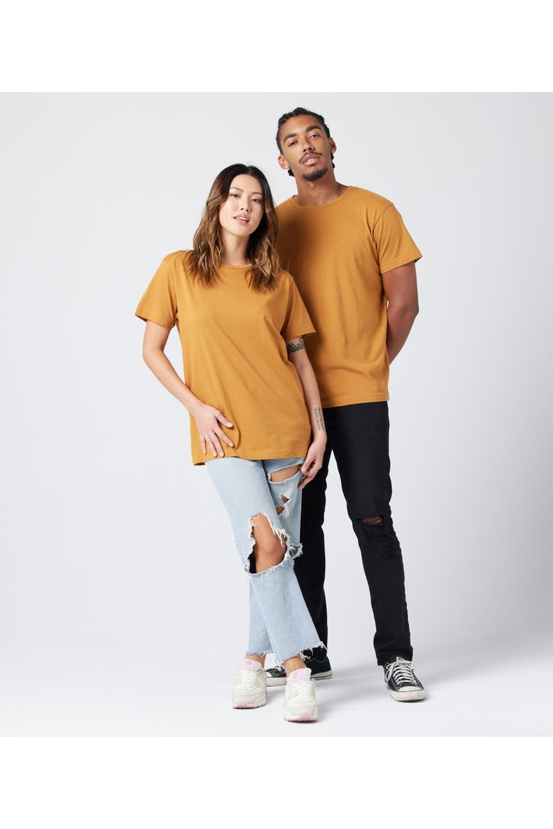 Unisex Cotton T-Shirt, Main, color, Turmeric