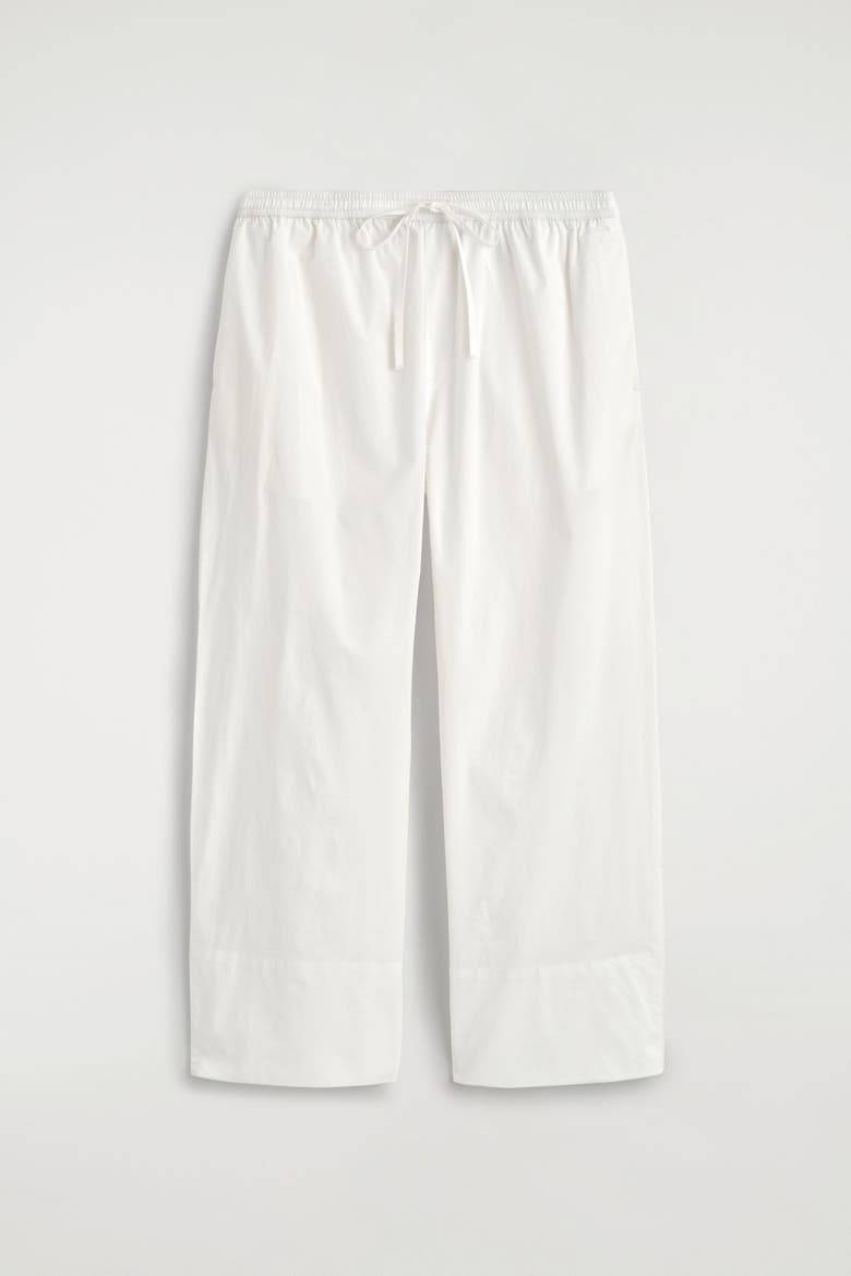 Cotton Straight-leg Drawstring Pants, Alternate, color, WHITE