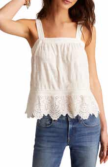 Lucky Brand Embroidered Eyelet Cotton Tank