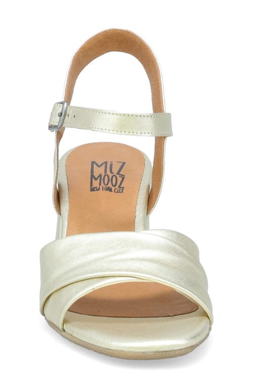 Miz Mooz Bela Block Heel Sandal In Gold