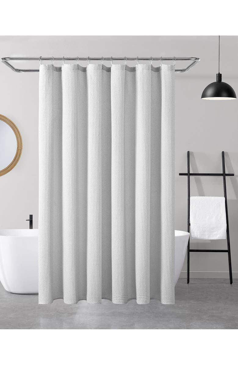 ARTISAN 34 Textured Cotton Shower Curtain, Alternate, color, Grey