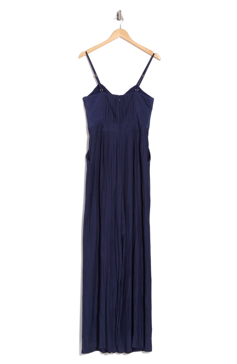 Ramy Brook Loretta Pleated Wide Leg Jumpsuit, Alternate, color, Spring Navy