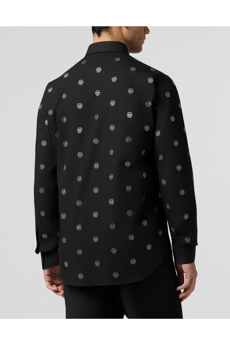 Sugar Daddy Cut Shirt Monogram Strass Men, Alternate, color, black