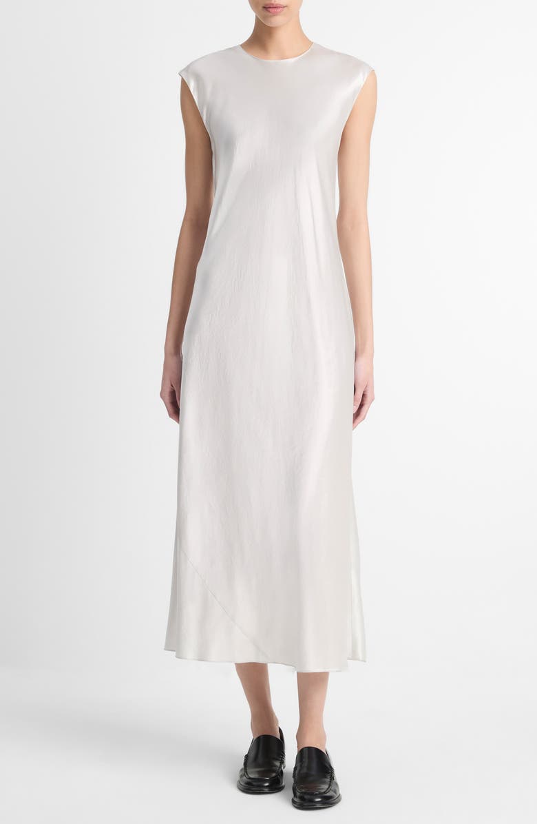 Vince Bias Cut Cap Sleeve Maxi Dress, Main, color, Salt Glass