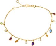 EFFY 14K Yellow Gold Diamond,Amethyst,London Blue Topaz,Citrine,Madera Citrine,Rhodolite,Peridot Bracelet