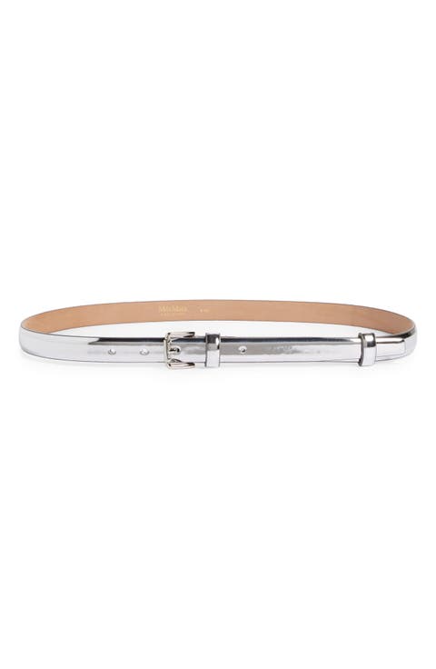 Mirror Metallic Leather Belt