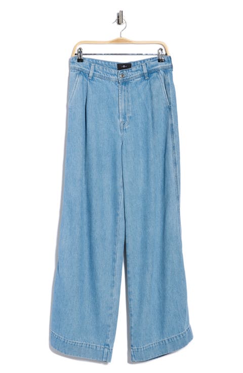 Denim Lustre Pleated High Waist Trouser Jeans