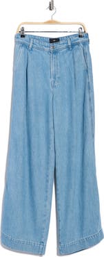 7 For All Mankind Denim Lustre Pleated High Waist Trouser Jeans