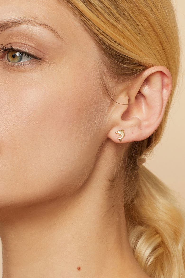 14K Yellow Gold Make a Splash Studs, Alternate, color, Yellow Gold