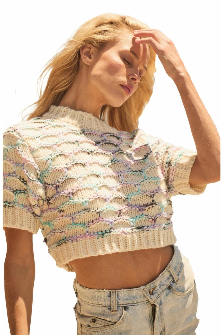 LOLA CROP SWEATER, Main, color, PURPLE MULTI