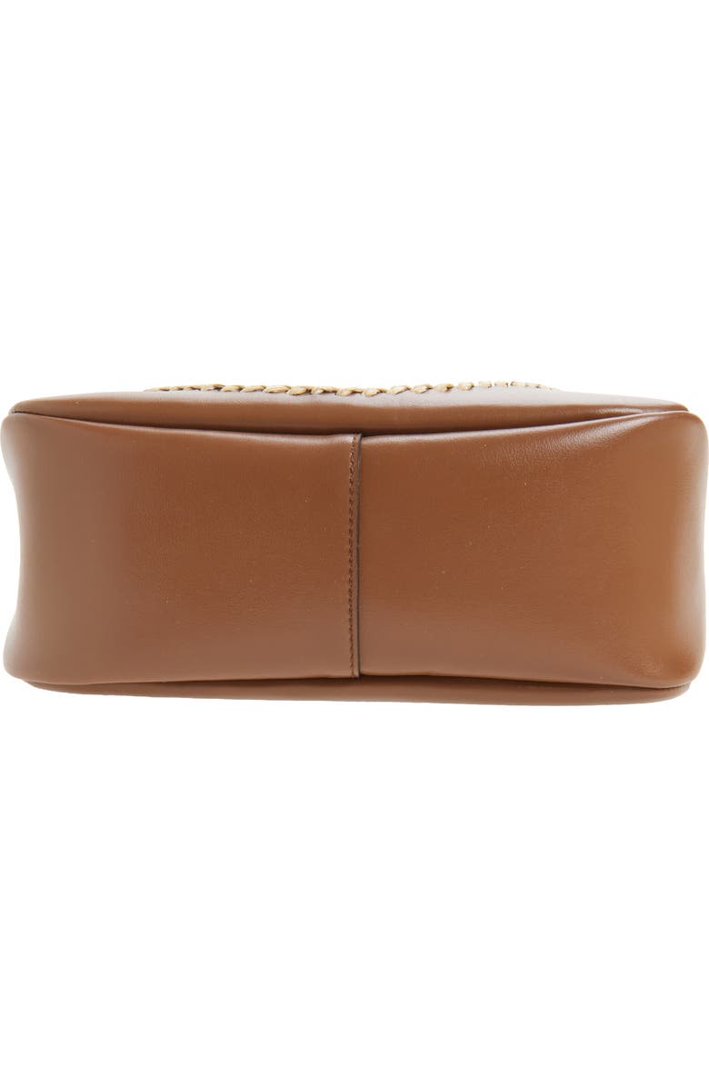 Stella McCartney Small Raffia Trim Hobo Bag, Alternate, color, Tan