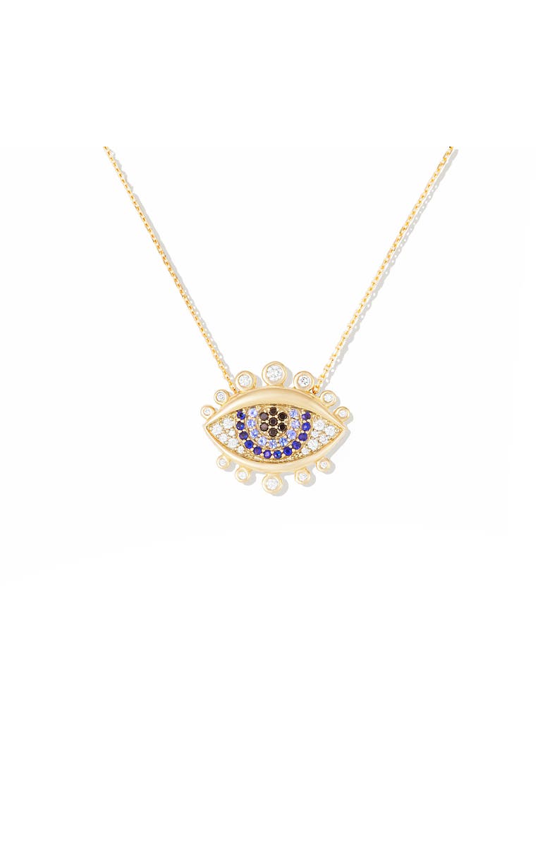 Campbell + Charlotte Juju Evil Eye Charm Necklace, Main, color, Gold