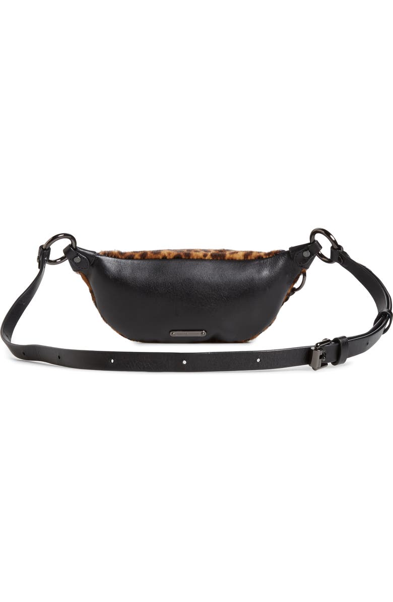 Rebecca Minkoff Mini Bree Leopard Print Genuine Calf Hair Belt Bag, Alternate, color,